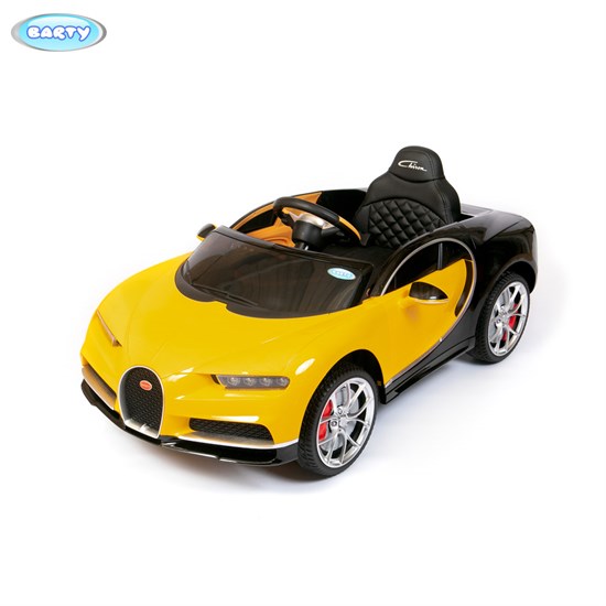 Электромобиль BARTY Bugatti Chiron HL318 (ЛИЦЕНЗИОННАЯ МОДЕЛЬ), Желто черный