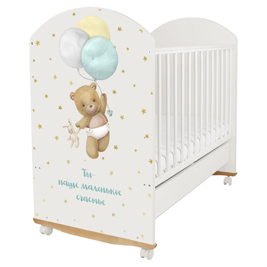 INDIGO Кровать My Sleepy фигур.спин., колесо-качалка, ящик - фото 48147